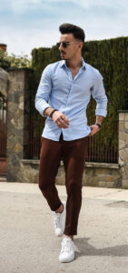 Brown pant matching shirt