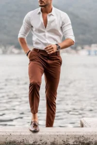 Brown pant matching shirt